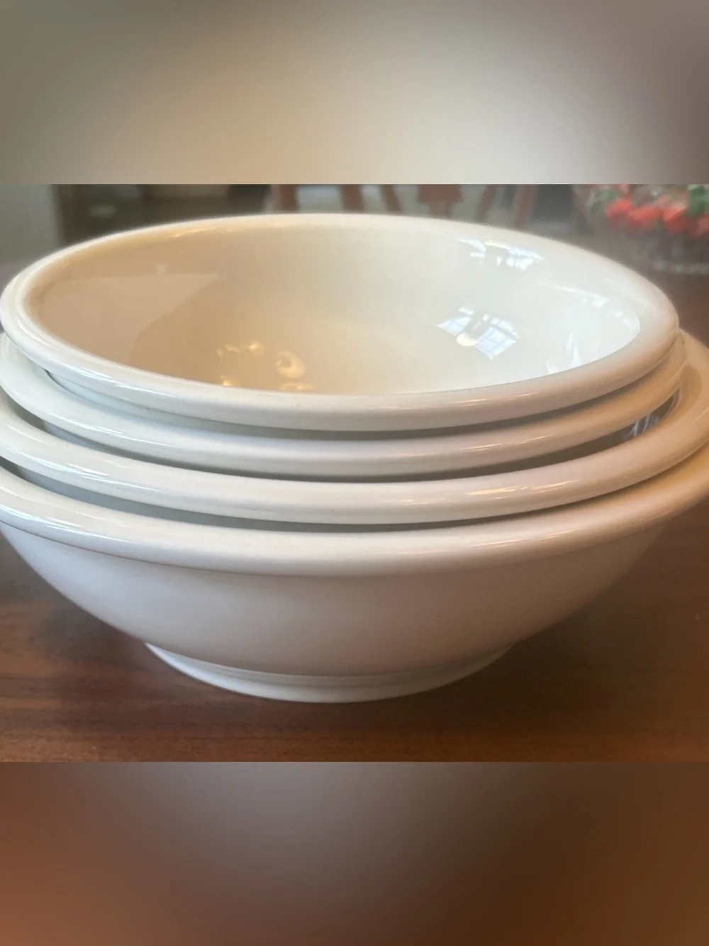 Pier 1 Imports White Farmhouse Nesting Mixing Bowls  (4)